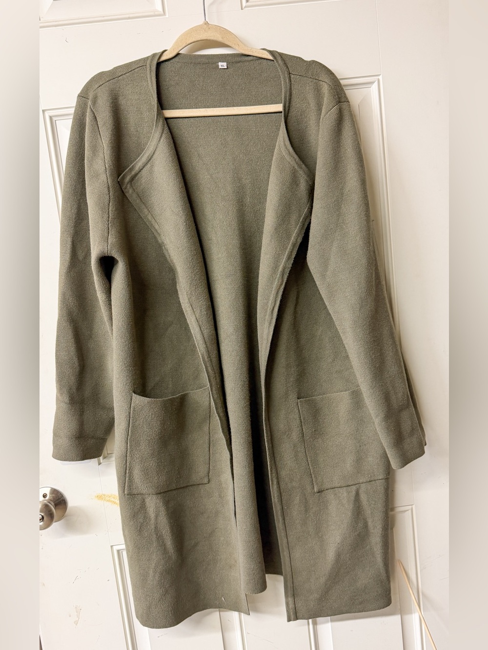 Anrabess, olive green, long sleeve cardigan, size XL